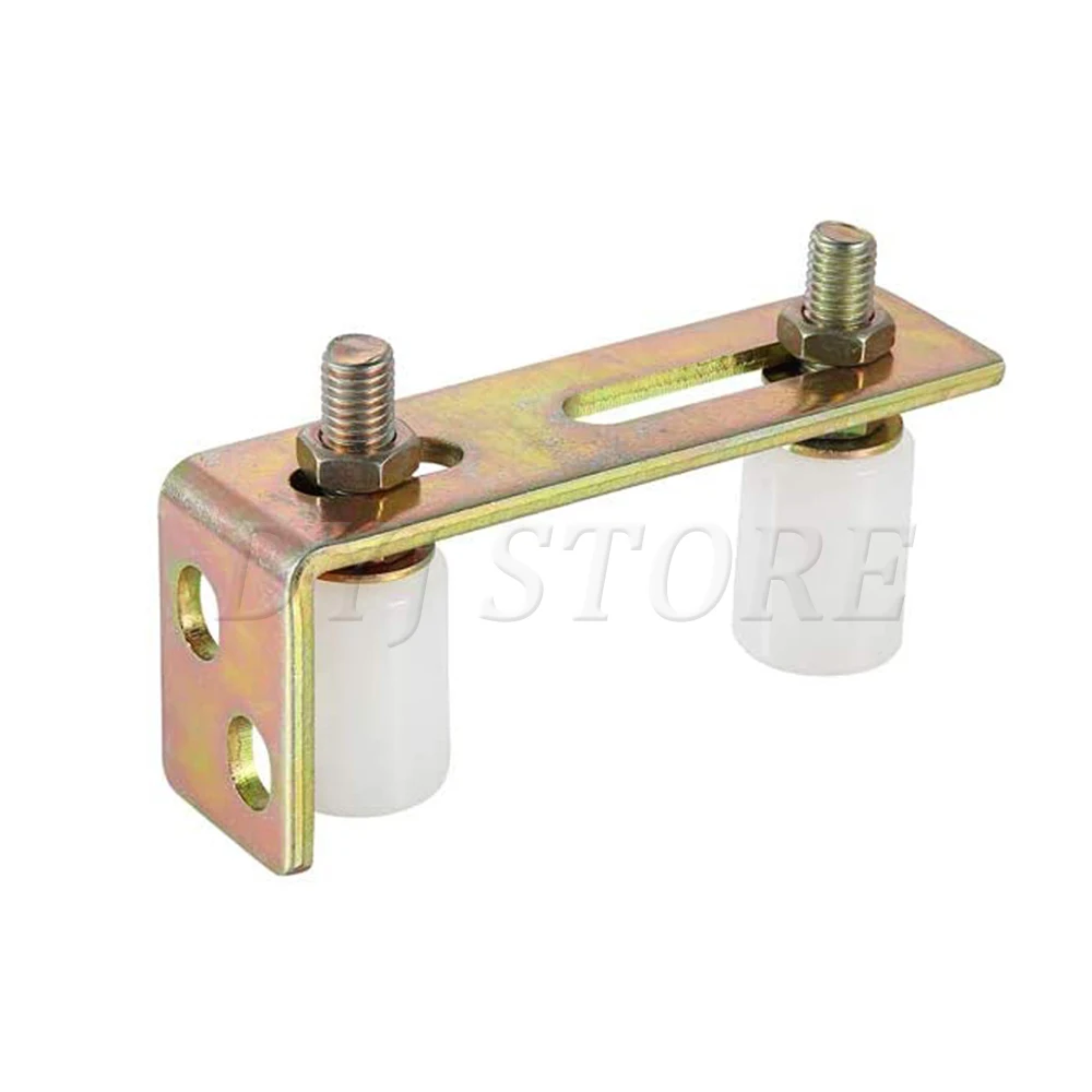 

2/4 Pack Slide Gate Guide Roller with L Bracket, Adjustable Dual Nylon Rollers Gate Assembly Support for Sliding Gates Door