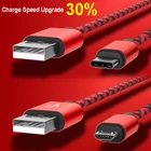 Кабель для зарядки и синхронизации данных USB-C Type-C 3,1, плетеный шнур для быстрой зарядки и передачи данных, кабель Micro USB Type-C для телефонов Samsung, Huawei, Android