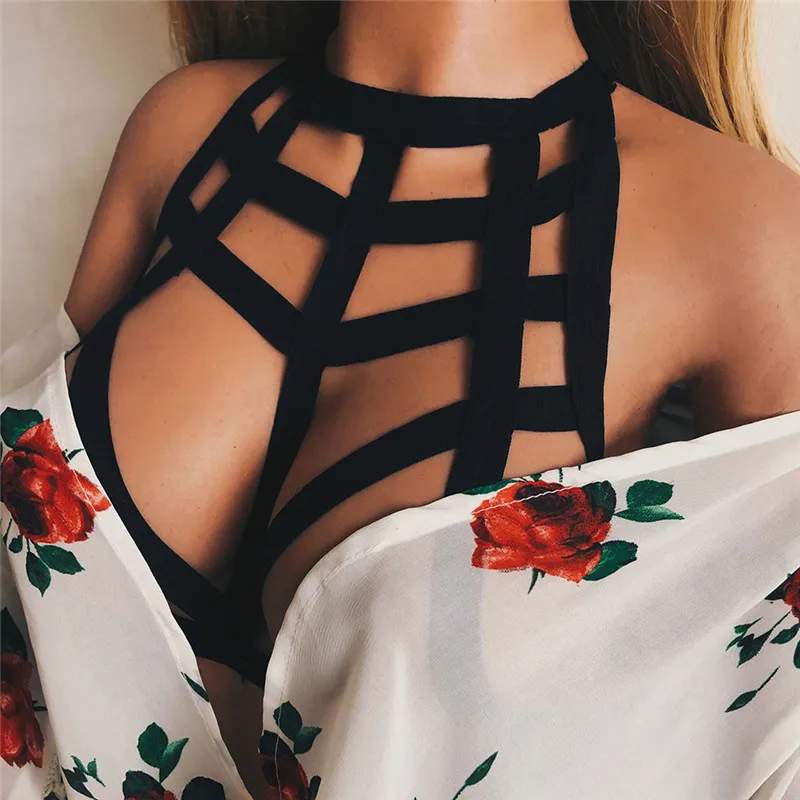 Cage Bandage Alluring Women Bra Elastic Strappy Hollow Out Bustier Lingerie Open Cup Push Up | Тематическая одежда и