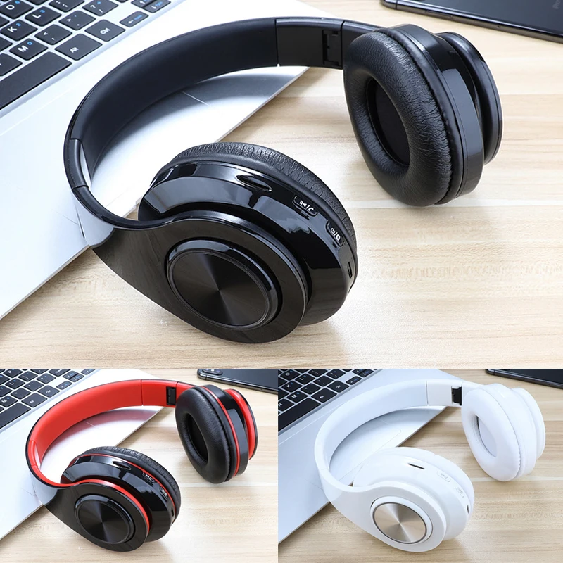 Цветной СВЕТОДИОДНЫЙ беспроводной Bluetooth наушники Hi-Fi стереонаушники гарнитура с шумоподавлением с микрофоном Встроенный слот для карт TF