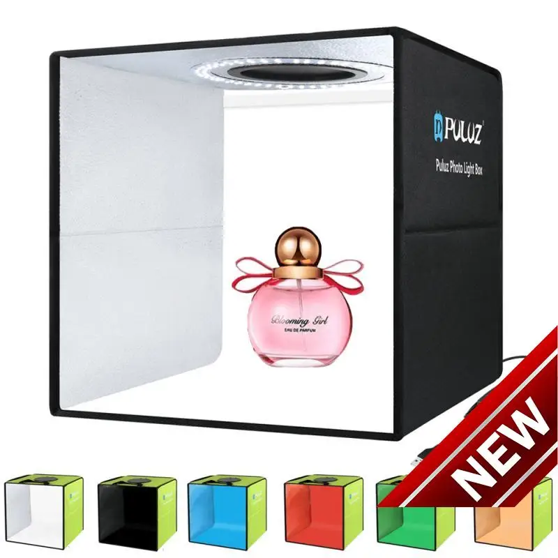 

30cm PULUZ 40cm 25cm Studio Photo Ring LED Light Box &12 Color Backgrounds Tabletop Lightbox Photography Soft Shooting Tent Box