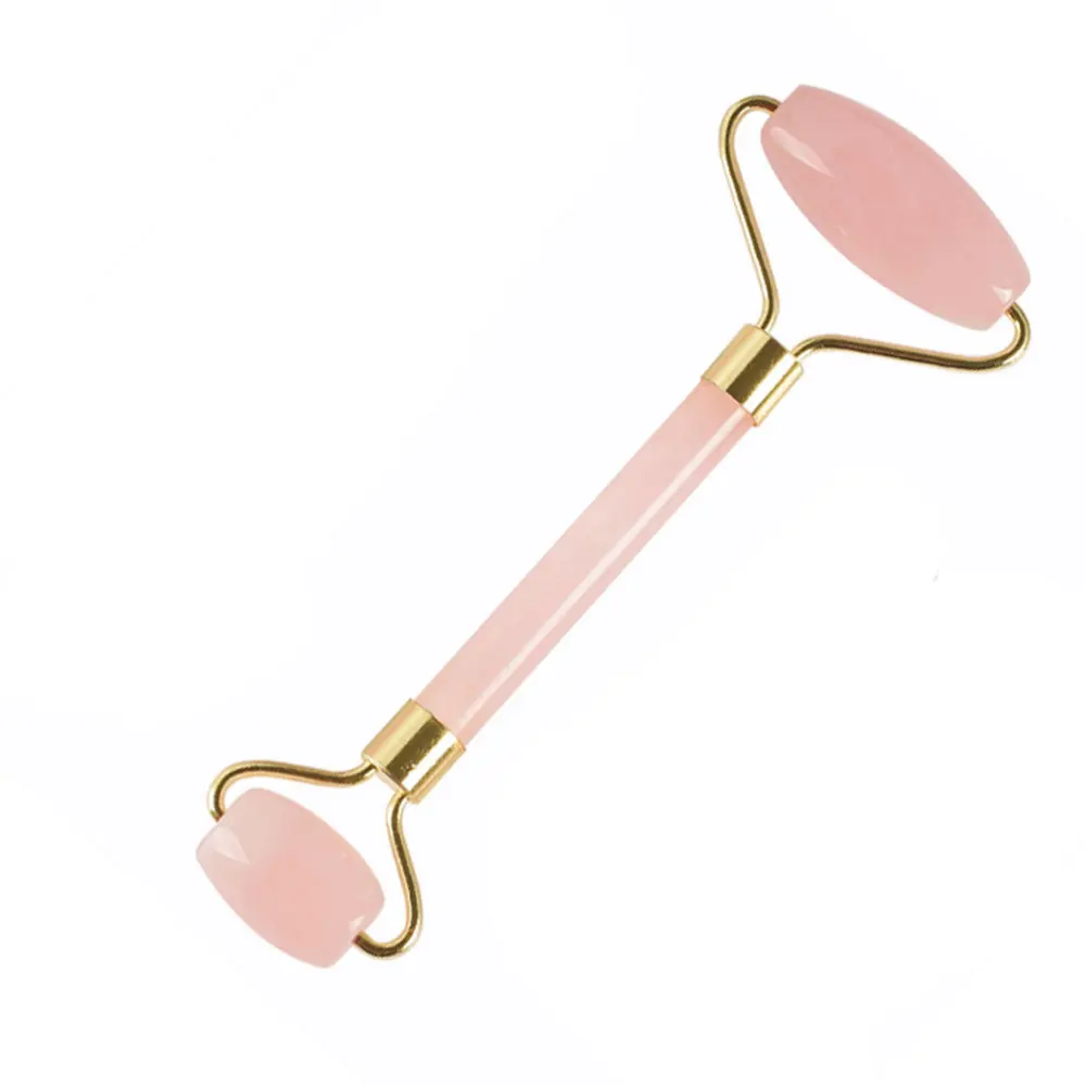 

2Pcs Natural Jade Facial Rose Roller Face Massager Double-head Roller Stick Set Skin Beauty Care