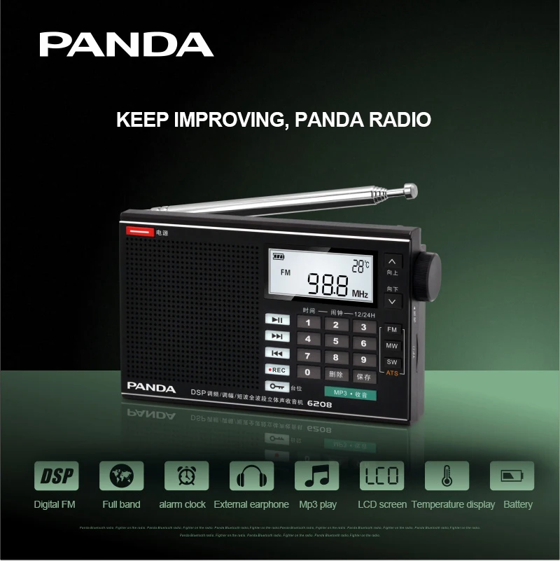 Digital Receiver Radio DSP Full Band Portable Stereo Player Home with Antenna Station Mini Speaker Support FM SW MW | Электроника
