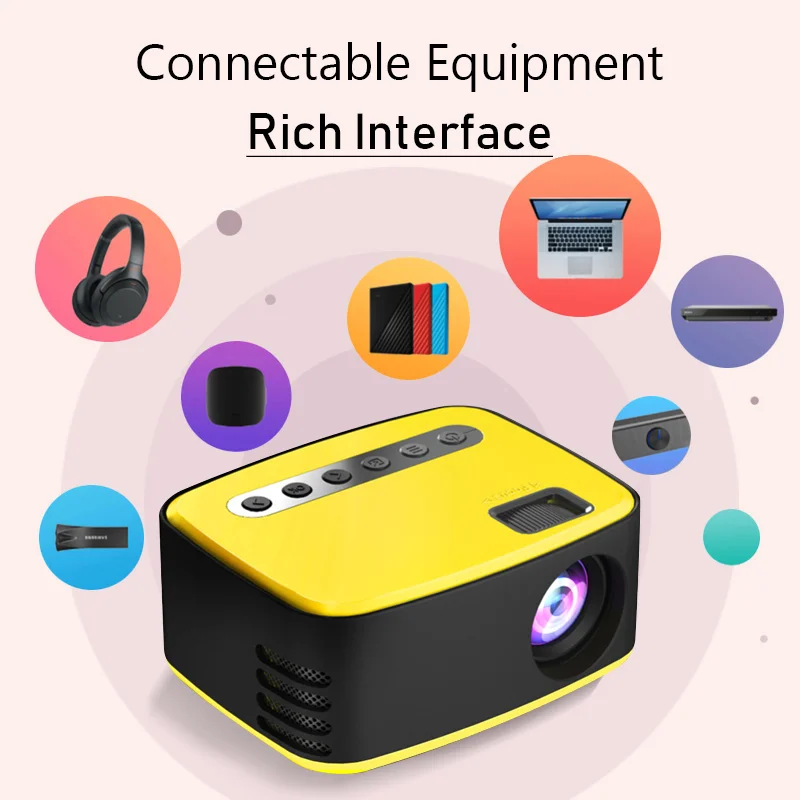 

Портативный мини-проектор T20, 1080P, USB, HD