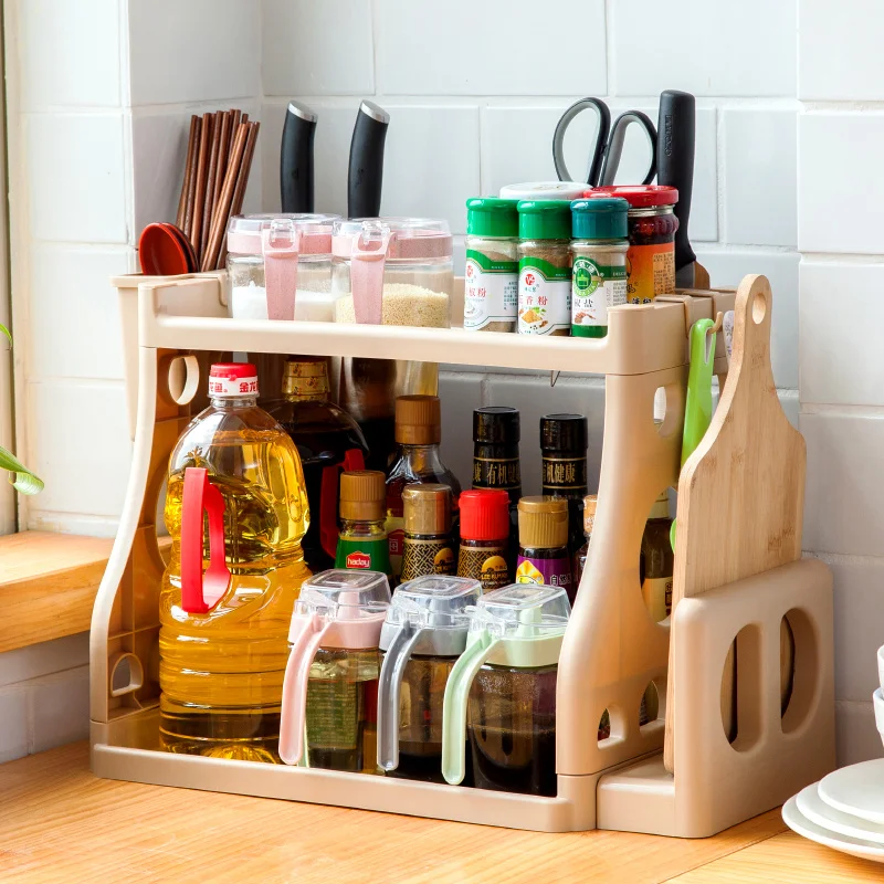 Полка для кухни напольная стойка специй палочки еды трубка многослойная