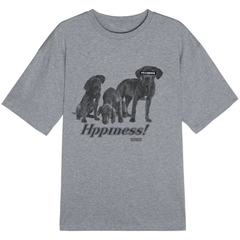 Повседневная футболка с надписью Dog женский свободный тонкий топ коротким