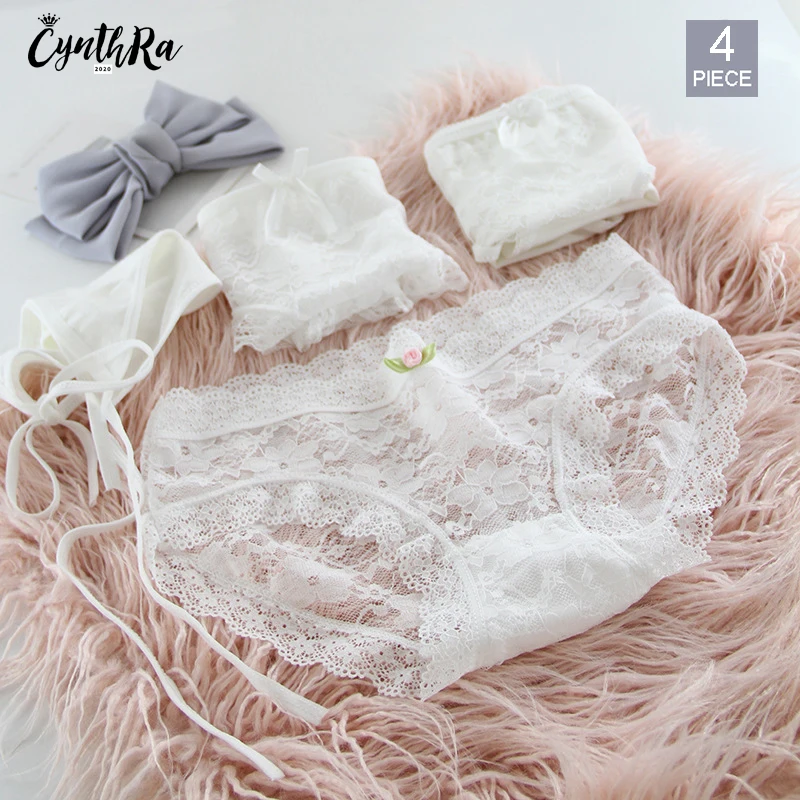 CYNTHRA нижнее белье женское с низкой талией 4 комплекта из 3 шнурков 1 хлопок на