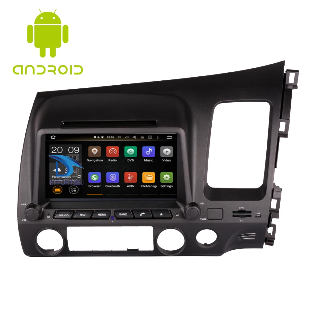 Android 9 0 4 Гб ОЗУ Восьмиядерный автомобильный Автомагнитола стерео для Honda Civic 2006 2011