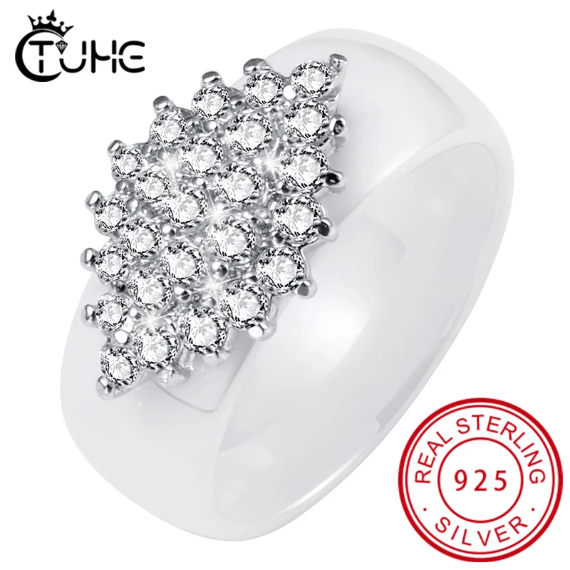 Керамические кольца шириной 8 мм черные белые серебристые никогда не выцветают