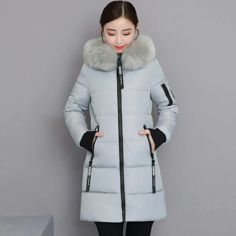 Женское длинное зимнее пальто с капюшоном, теплая плотная парка с меховым воротником, хлопковая одежда, модное женское пальто, парки, новинк... от AliExpress RU&CIS NEW