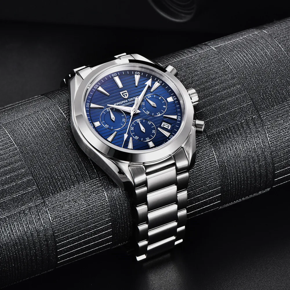 Часы-хронограф мужские Кварцевые водонепроницаемые из нержавеющей стали 40 мм 2021