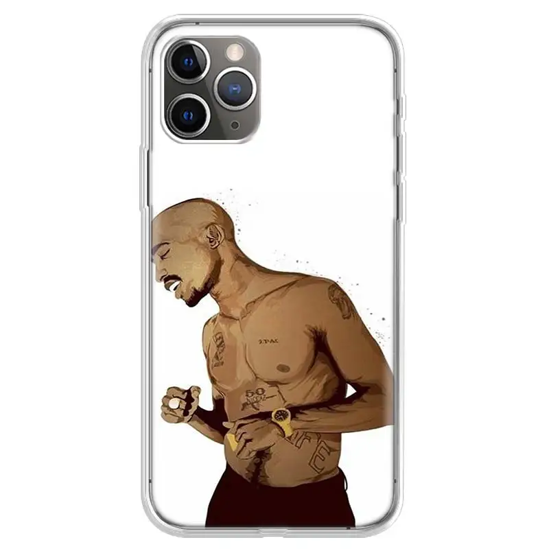 2Pac Makaveli Tupac Amaru Shakur Clear Phone Case For iPhone 11Pro XR 7 8 6 6S Plus X XS MAX 5 5S SE Story Silicone Cover |
