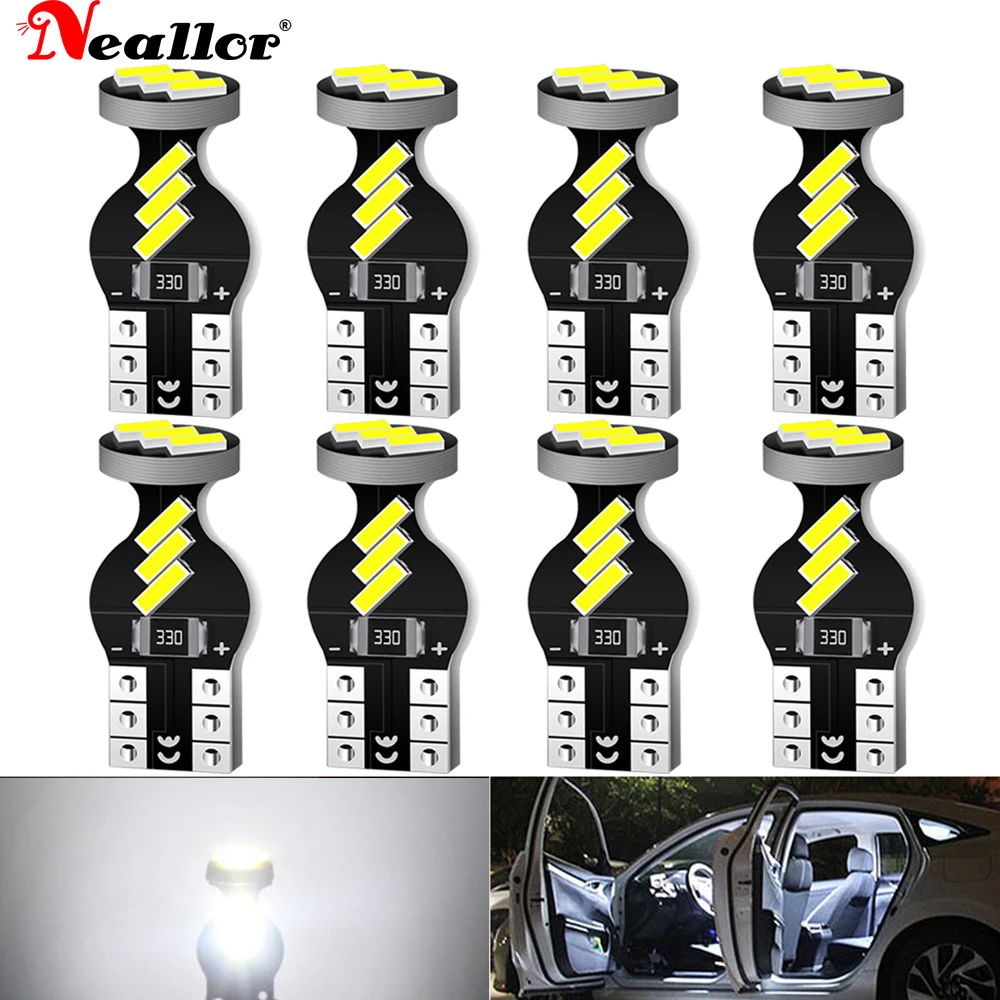 

T10 Led Canbus W5W Led Bulbs 168 194 5w5 6000K White Signal Lamp Dome Reading License Plate Car Interior Lights Auto Side Marker