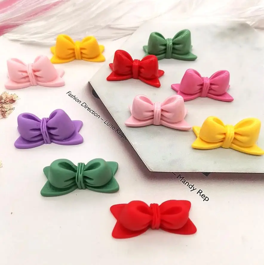 

Резиновый Мини-бант, кабошон с плоской задней стороной для зажима для волос, аксессуары «сделай сам», скрапбукинг, кавайное украшение, рукод...