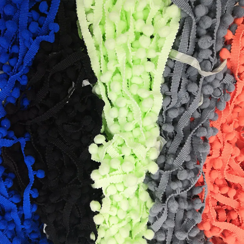 

5/50Yards Pom pom Fringe Lace Ribbon Pompom Trim Ball Fabric DIY Sewing Tassel Lace Kintted Fabric Handmade DIY Craft Accessorie