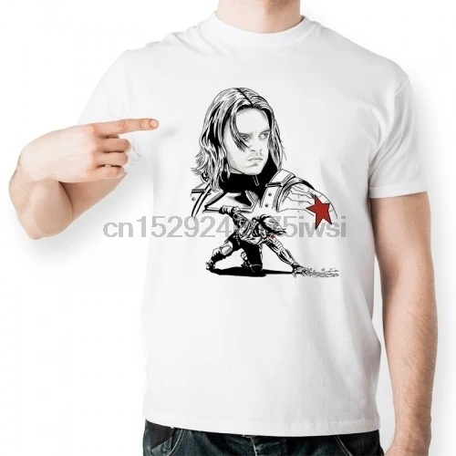 Pencil Hond Drown Winter Soldier T Shirt Design Superhero T-shirt Cool Novelty Funny Tshirt Style Unisex Printed Foshion Top Tee |