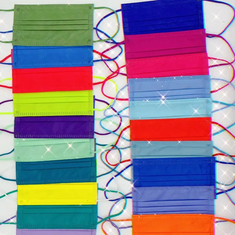 

Тушь для ресниц 10 шт./пакет красочная одноразовая маска для лица Morandi радужные маски со ртом для лица для взрослых 3-слойная Пылезащитная жен...