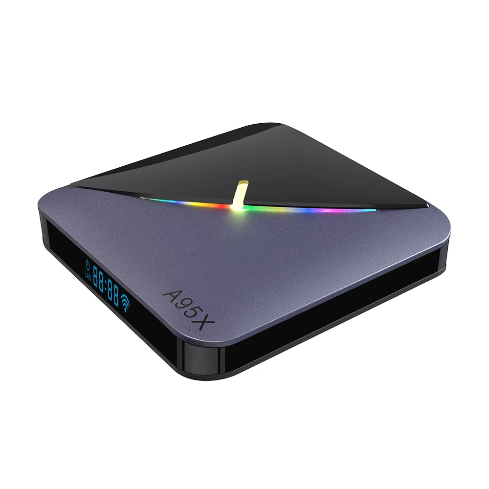 A95X F3 Air Smart tv Box Amlogic S905X3 Android 9,0 tv Box 4GB 64GB 2,4G 5G Wifi 8K RGB светильник медиаплеер 4K Netflix A95X Box