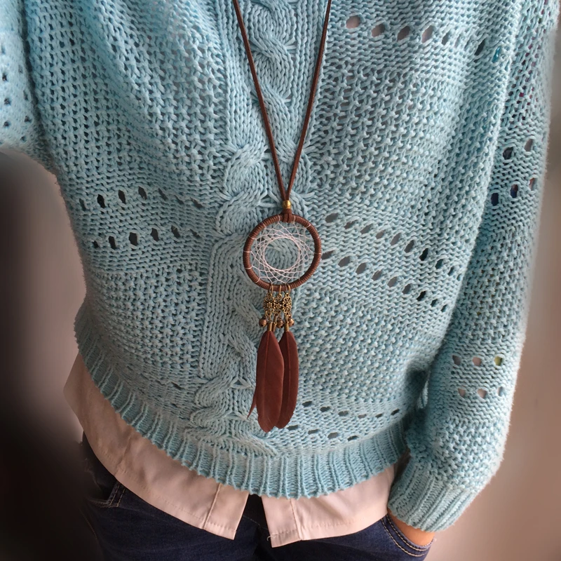 Ручная работа Ловец снов сетка с перьями ветряные колокольчики | Украшения и