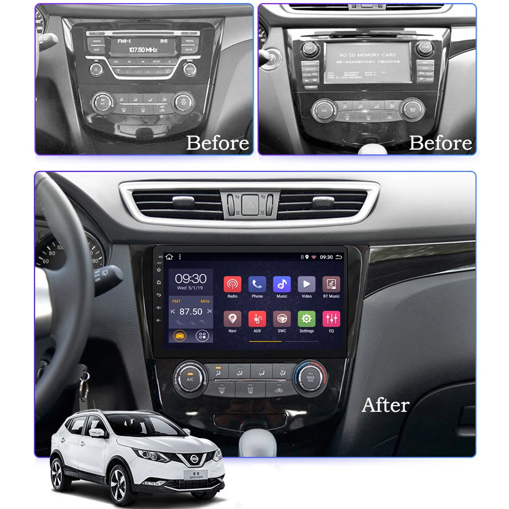 Автомагнитола для Nissan Qashqai стерео система на android 2 Гб ОЗУ 32 ПЗУ X Trail 2013 104 2015 2016 2017