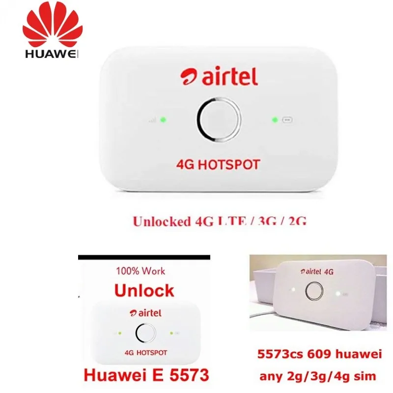 Оригинальный разблокированный HUAWEI E5573 150 Мбит/с 4G точка доступа Airtel с LTE FDD B1/B3/B5/B8
