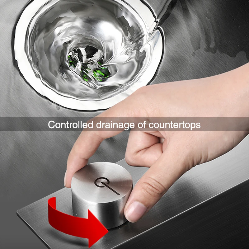 Управляемый дренаж 304 кухонная раковина из нержавеющей стали Topmount Одиночная Чаша