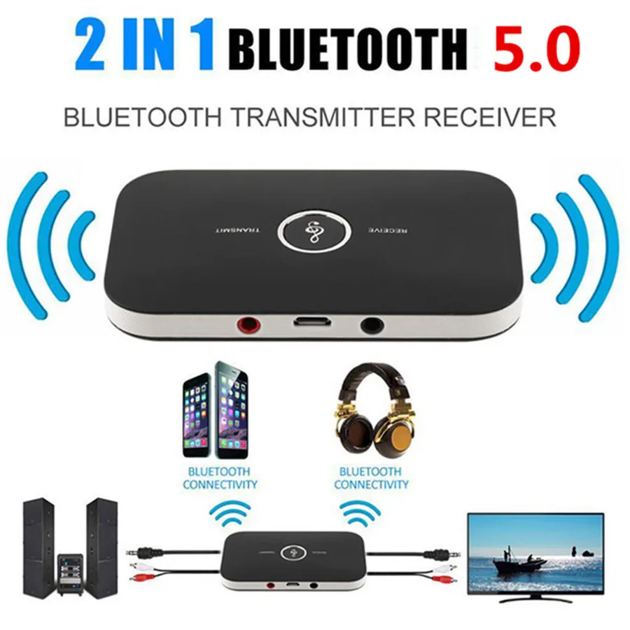 Обновленный Bluetooth 5 0 аудио передатчик приемник RCA 3 мм AUX разъем USB ключ Музыкальный