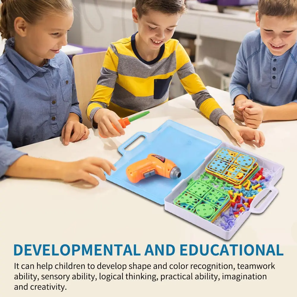 

Montessori Boy Toys Electric Drill Toy Set Simulation Tool Toy Assembled Match DIY Model