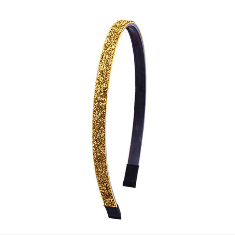 Yellow headband Meimile цветные эластичные резинки для волос, однотонная цветная повязка на голову для девочек, аксессуары для волос, головные уборы с блестками желтого цвета - Цвет: Yellow headband