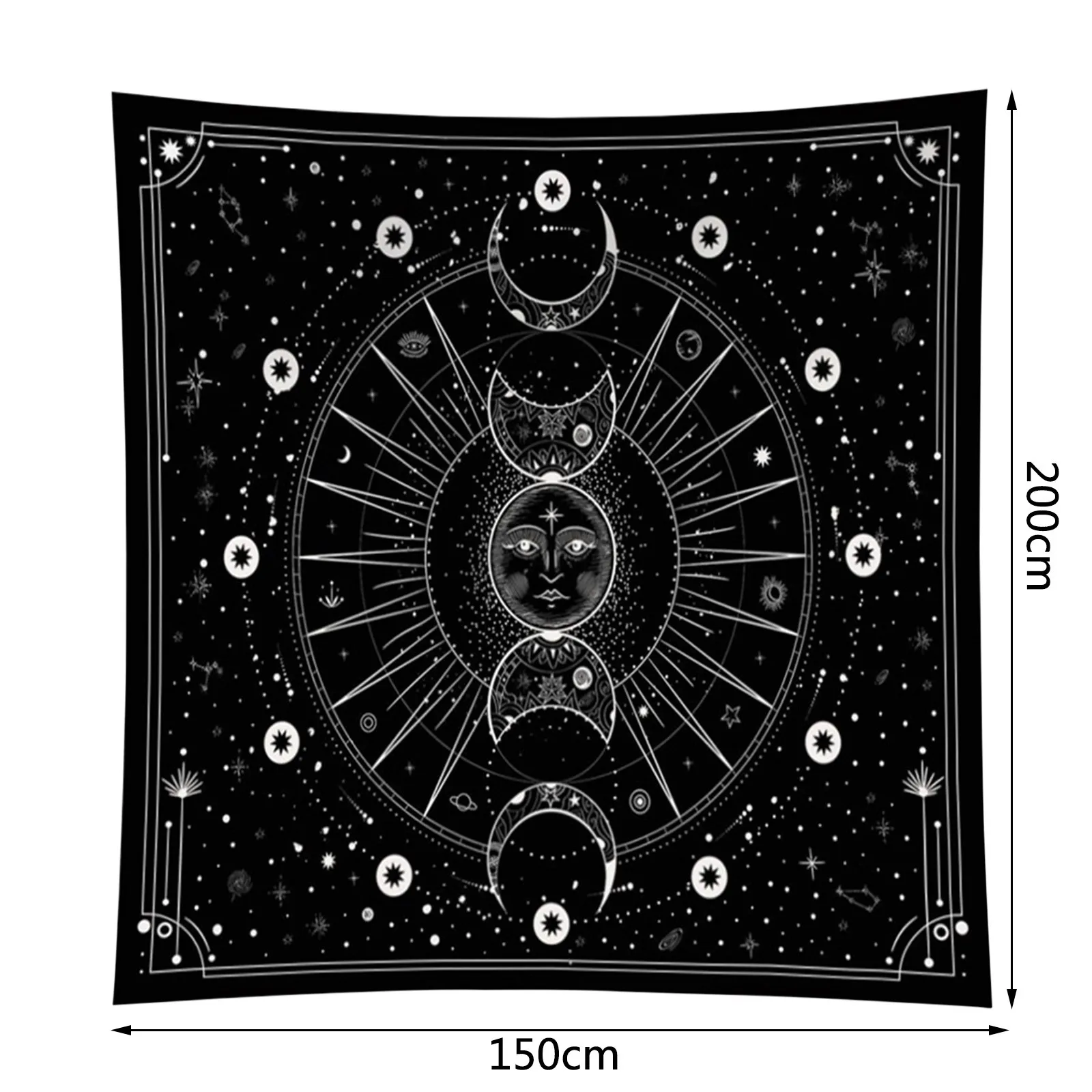 Гобелен и солнце с Луной квадратные настенные подвески звезда космос настенный