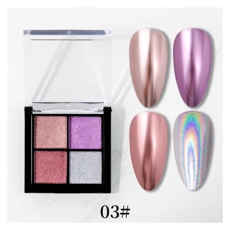 Розовое золото шампань Аврора твердый зеркальный блеск для ногтей пудра