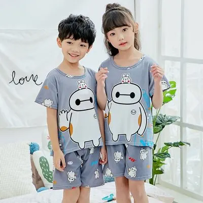 Детская одежда для сна мальчиков пижамы маленьких девочек новые летние