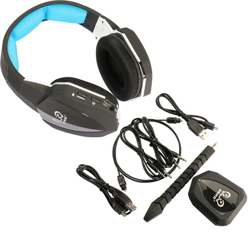 

HUHD 2 Pcs Wireless Headphone Optical Wireless Gaming Headset for 360/One,PS4/3,PC,-Black & Blue