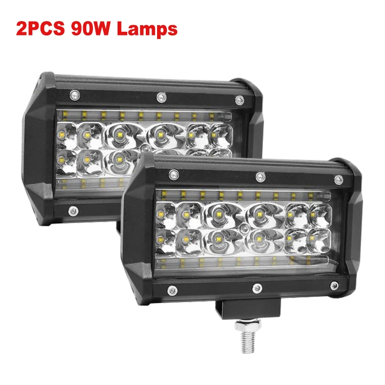 2Pcs 90W Lamps Nlpearl 2x автомобиль светильник Ассамблея 4 ряда 5 дюймов 90 Вт прожектор светодиодный Подсветка внедорожный светильник бар светодиодный туман светильник для грузовиков Джип отражатели ATV 12В - Цвет: 2Pcs 90W Lamps