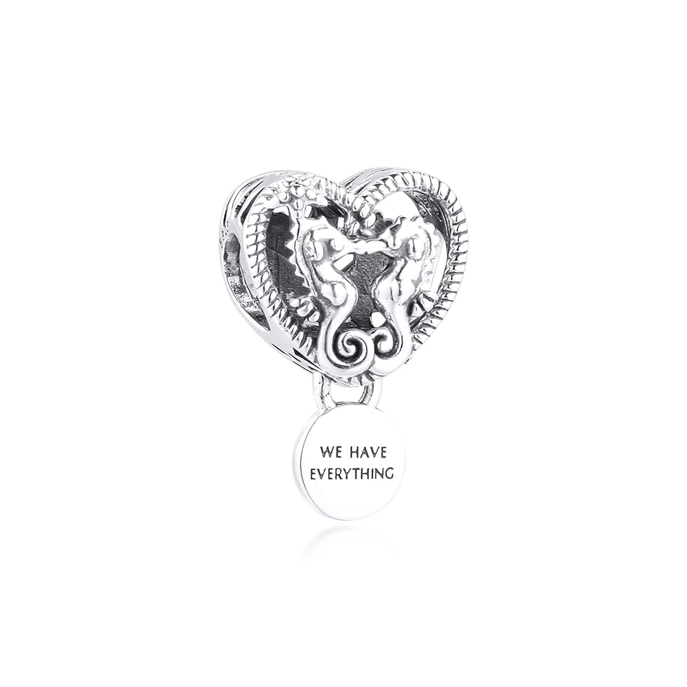 

Openwork Seahorses Heart Charm Original 925 Sterling Silver Beads Fits PandoraBracelet Fine Jewelry for Women DIY Making Gifts