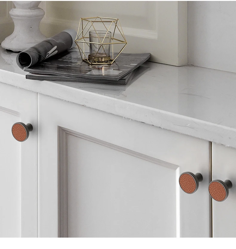 Простые ручки и из кожи цинкового сплава винтажные для шкафа/груди круглый