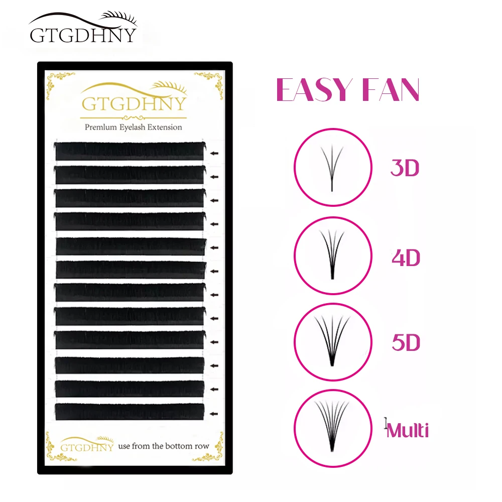 

0.05/0.07 Easy Fanning Eyelash Extension Blooming Volume Eyelashes Self-making Fast Fans Auto Lashes Extension Cilia Mink Lash