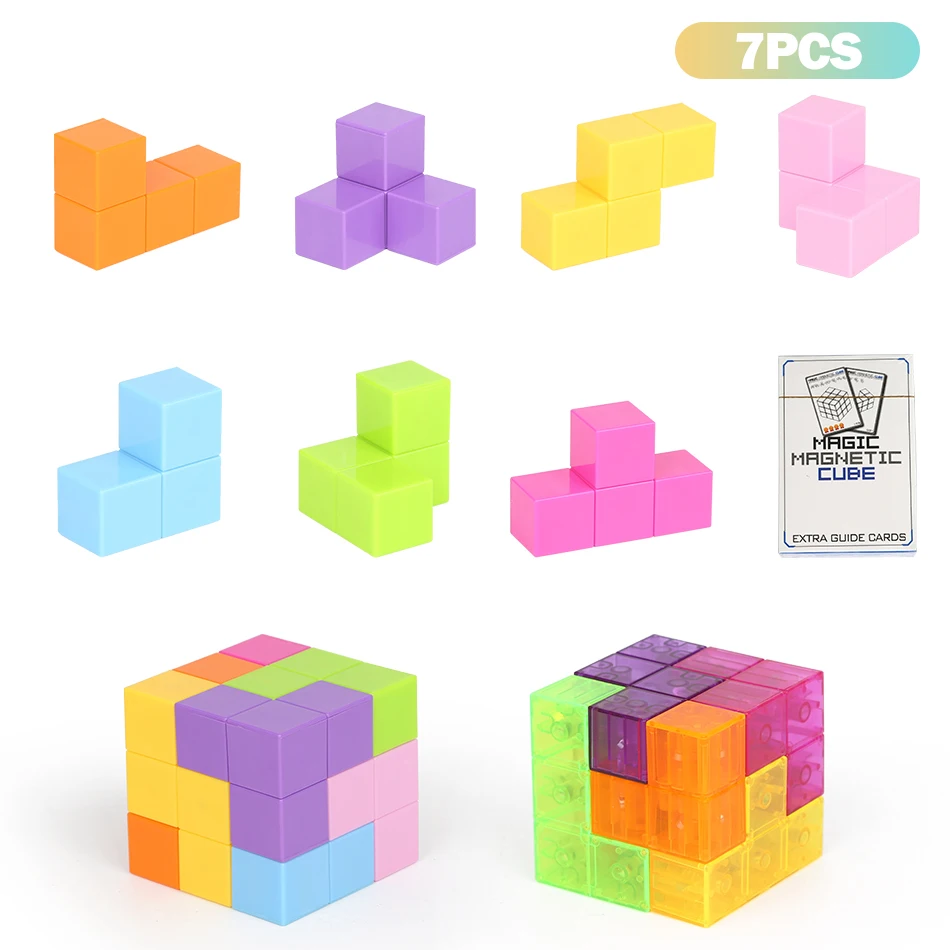 Красочный 3x3x3 трехслойный Магнитный магический куб профессиональный конкурс без