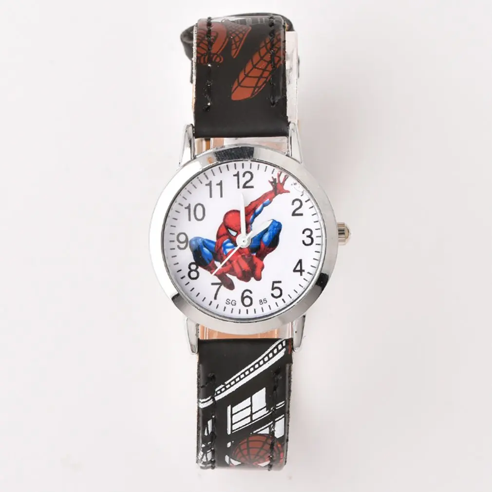 1 Fashion Children Watch Round Dial Kids Watches Girls Boys Leather Watches Clock Quartz Wristwatch for Dropshipping - Цвет: 1