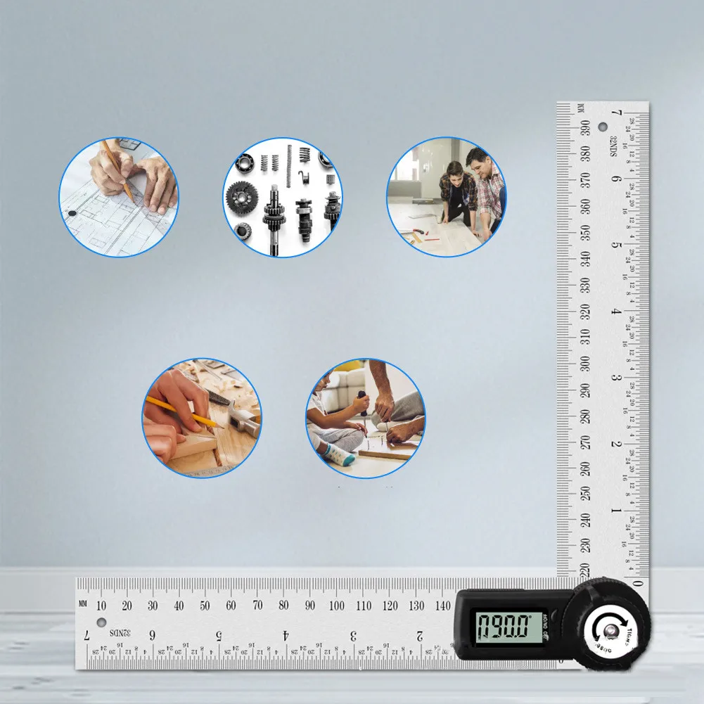 

20cm Protractor Ruler 360 7.8in Accurate Angle Ruler Digital Electronic