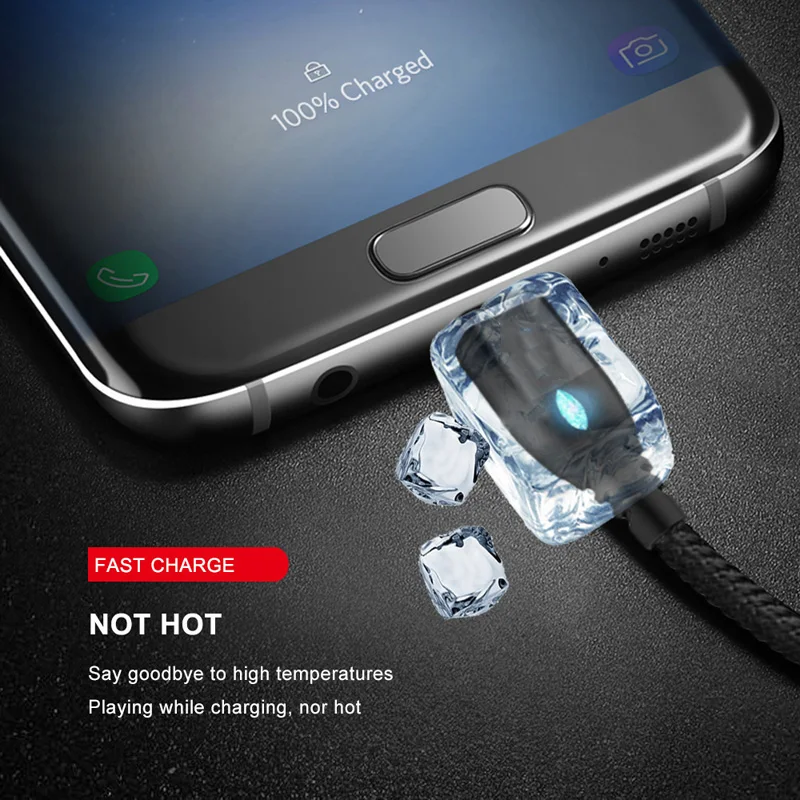 Магнитный кабель 1 м 2 Micro USB Тип C быстрая зарядка Microusb зарядный провод usb c для iPhone 11