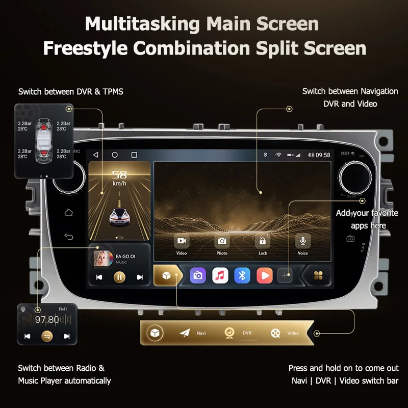 Billig Android 10,0 6G + 128G Ownice K7 Auto Autoradio Multimedia Für Ford Focus Mondeo Kuga C-MAX S-MAX Galaxy Radio 360 Panorama 4G LTE