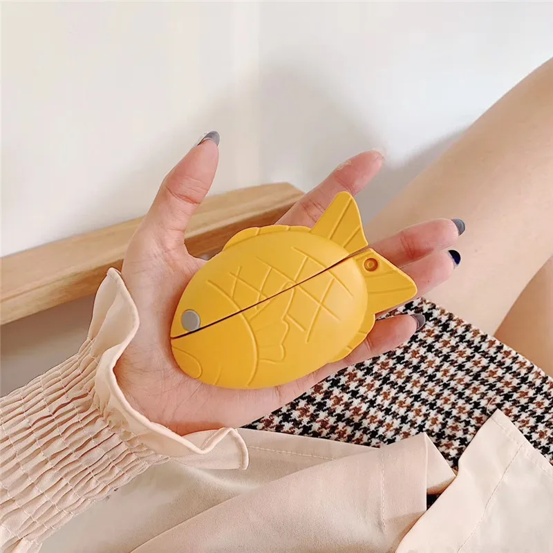 

For AirPods Pro Case Lovely Fish Soft Silicone Wireless Earphone Cases For Apple Airpods Case Cute Cover Funda + Ring