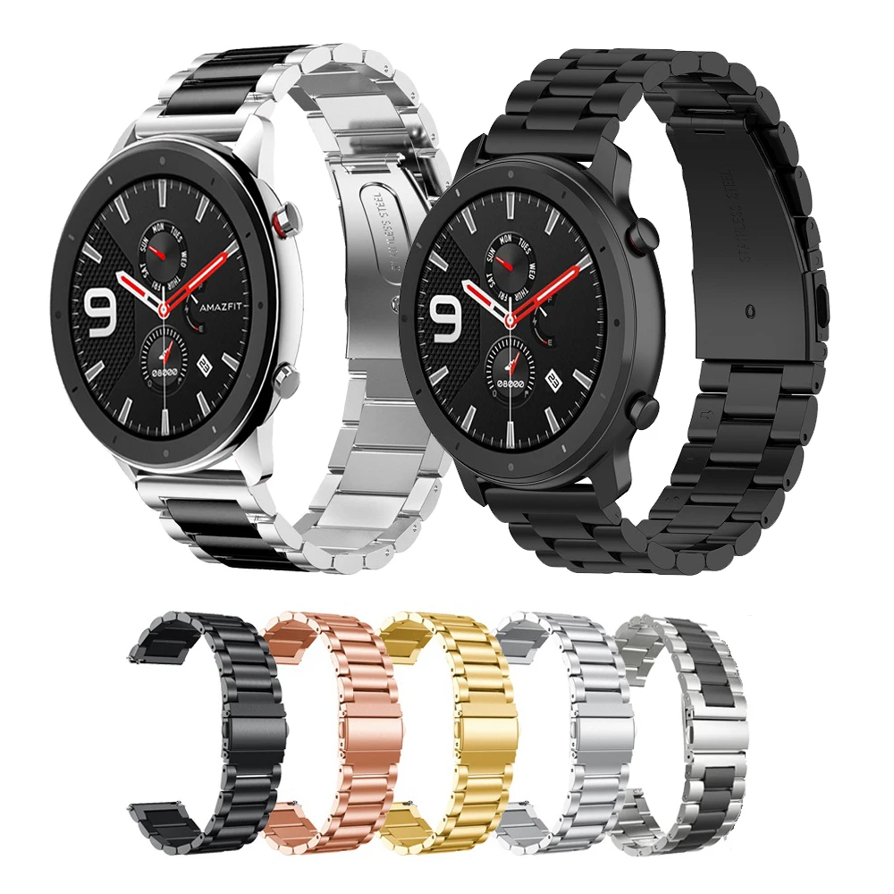 Ремешок на запястье из нержавеющей стали для Xiaomi Huami Amazfit GTS/GTR 42 мм ремешок умных