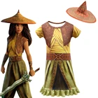 Детский костюм принцессы RAYA и The Last Dragon, Карнавальная вечеринка, детское летнее платье с коротким рукавом для косплея