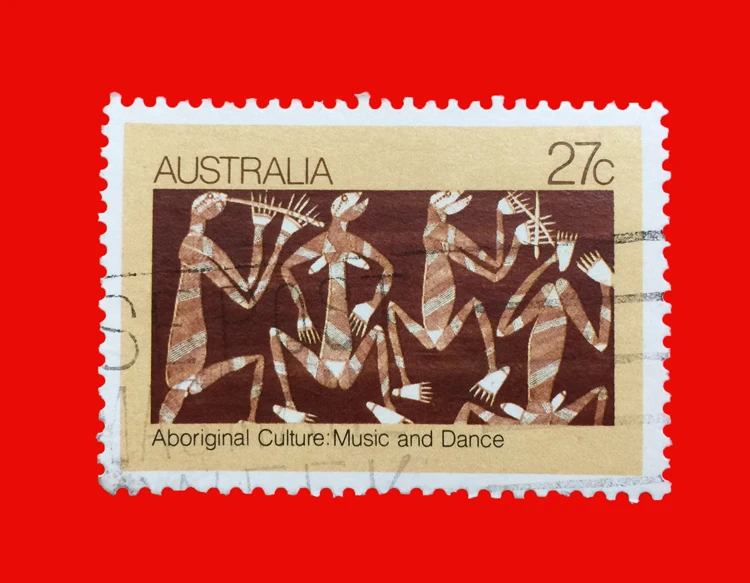

1 шт., почтовые штампы из Австралии, обычные почтовые штампы для музыкальных танцев племени в океане, почтовые штампы для коллекционирования