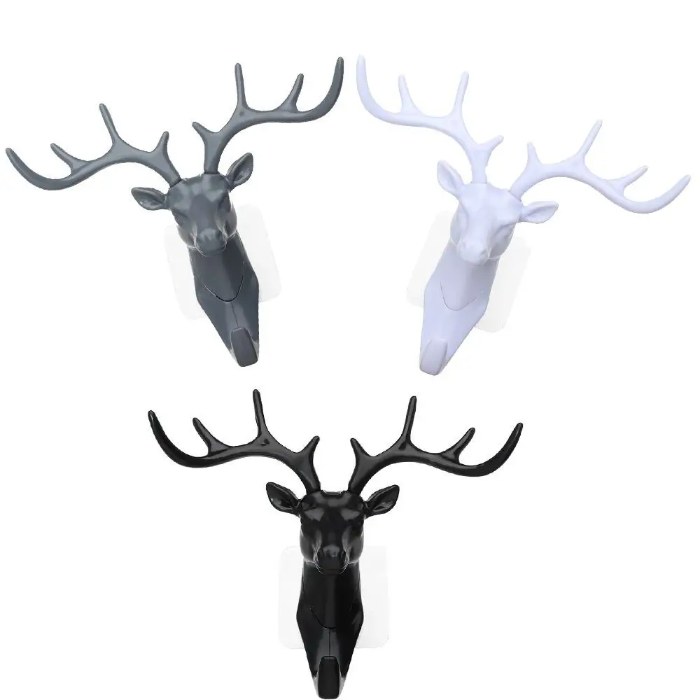 

3Pcs Vintage Hat Creative Deer Head Key Rack Key Hook Antler Decoration Hook Wall Hanger