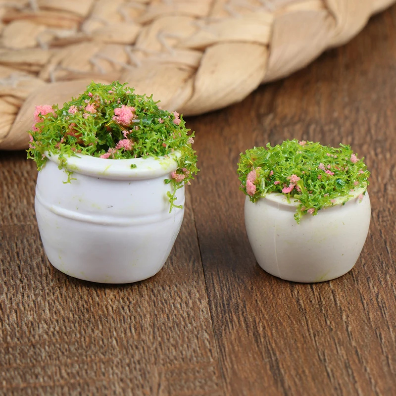 

Hot sale 1pc Mini Dollhouse Furniture 1:12 Accessories Mini Green Plant Bonsai Simulation Flower Plant Pots DIY Doll House