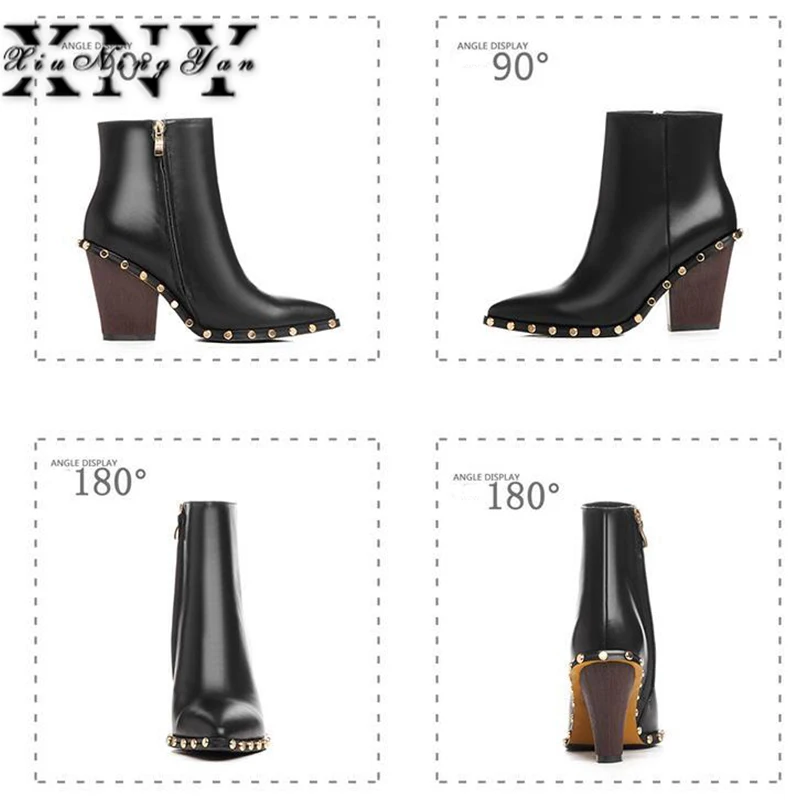 Женские ботинки из натуральной кожи Xiuningyan женские ботильоны на молнии брендовая