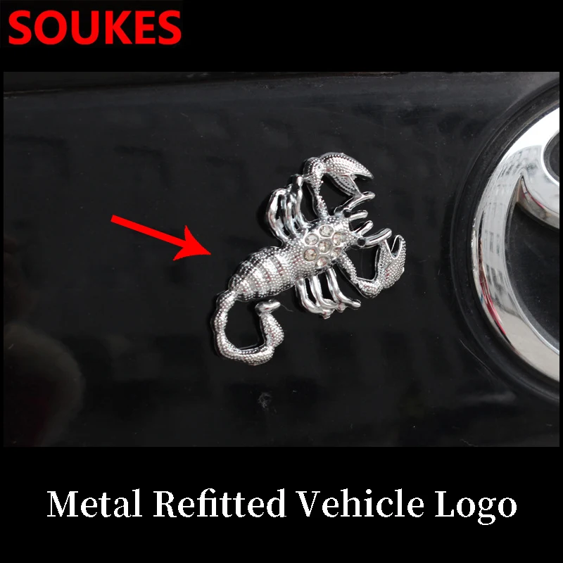 1PC Fashion 3D Scorpion Car Metal Sticker For Volvo S60 V70 XC90 Subaru Forester Peugeot 307 206 308 407 Accessories |